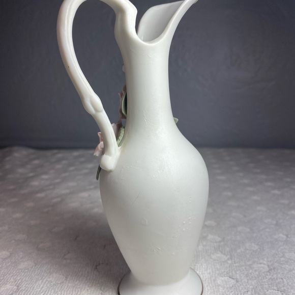 Vintage Kelvin’s Fine China Raised Attached Floral Design Handle Vase/Japan - Picture 5 of 14